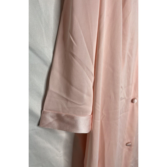 Vanity Fair Robe Pink Nylon Button Up Size 32 Small Made in USA Vintage - Picture 3 of 7